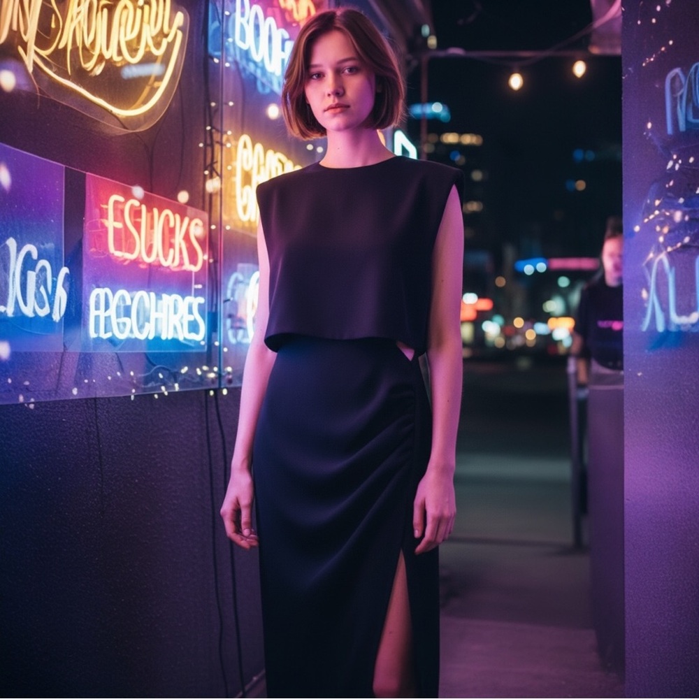 🔥❤️ Zara Classic Black Dress with side cut out and side split